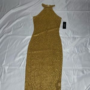 Gold rhinestone dress from Akira